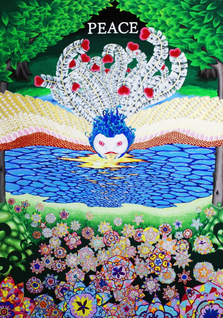 『世界に愛を』　第71回大阪私学美術展　優秀賞受賞　※次年度の私学展ポスター制作者に選出