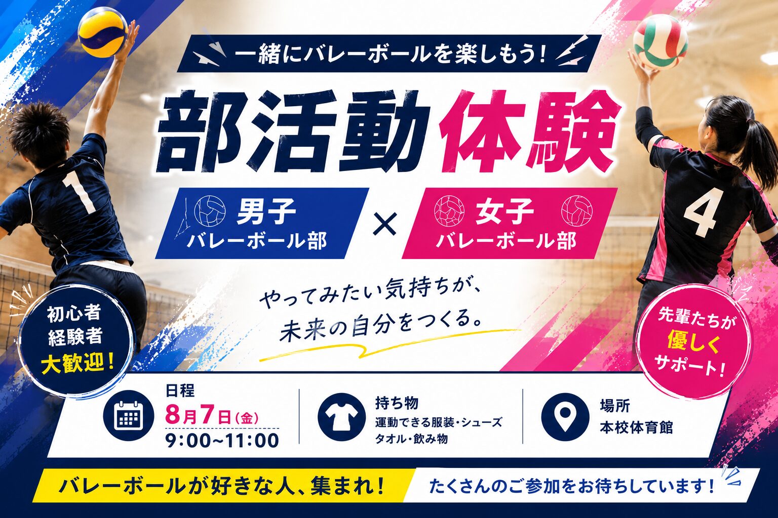 部活動練習体験会　(男バレ・女バレ)
